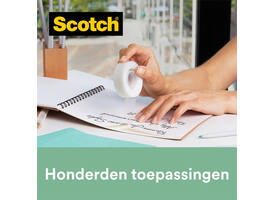 Plakband Scotch Magic 810 19mmx33m transparant 14 rollen + plakbandhouder zwart