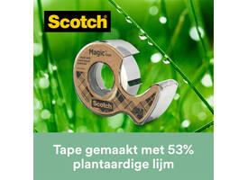Plakband Scotch Magic 919 19mmx20m transparant + gerecyclede afroller