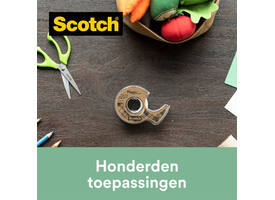 Plakband Scotch Magic 919 19mmx20m transparant + gerecyclede afroller