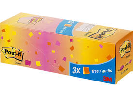Memoblok 3M Post-it 654 76x76mm neon assorti 21 + 3 gratis