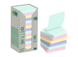 Memoblok 3M Post-it Z-Note R330 76x76mm recycle assorti kleur 16 stuks