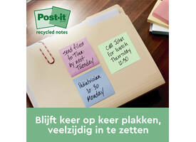 Memoblok 3M Post-it Z-Note R330 76x76mm recycle assorti kleur 16 stuks