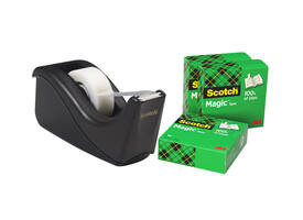 Plakbandhouder Scotch C60 zwart + 4 rollen Magic tape 19mmx33m 5 stuks