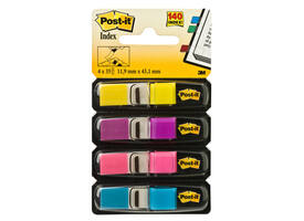 Indextabs 3M Post-it 683 11.9x43.2mm 4 kleuren 140 stuks