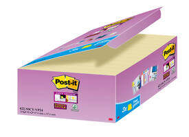 Memoblok 3M Post-it 622 Super Sticky 47.6x47.6mm geel 21 + 3 gratis
