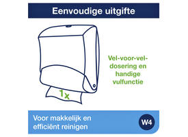 Reinigingsdoekdispenser Tork W4 Performance gevouwen turquoise 654000