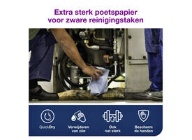 Reinigingsdoek Tork W4 Premium Industrial Heavy-Duty gevouwen 3-laags 5x100 vel blauw 130082