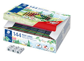 Kleurpotloden Staedtler Noris 12kl-3 slijpers gratis classpack 144st
