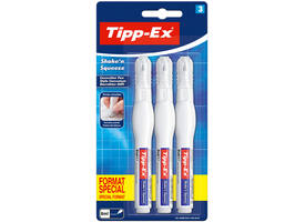 Correctiepen Tipp-ex Shake 'n Squeeze 8ml blister à 3 stuks