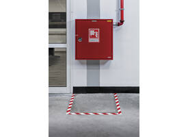 Vloermarkeringstape DURALINE 50mmx30m rood-wit