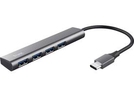 Hub Trust Halyx 4-port USB-C zilver