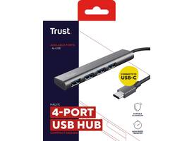 Hub Trust Halyx 4-port USB-C zilver