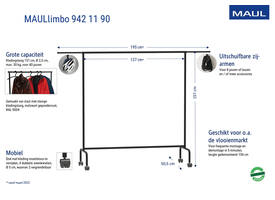 Garderoberek MAUL Limbo 156x127(tot 220)x50cm mobiel (zijarmen)