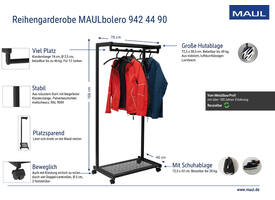 Garderoberek MAUL Bolero 166x78x46cm mobiel
