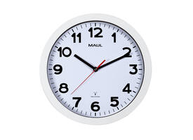 Wandklok MAUL Step RC Ø30x5cm kunststof wit/wit