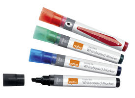 Whiteboardmarker Nobo Liquid ink schuin assorti 4mm 10stuks