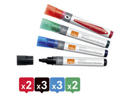 Whiteboardmarker Nobo Liquid ink schuin assorti 4mm 10stuks