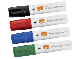 Whiteboardmarker Nobo Glide schuin assorti 10mm 4stuks