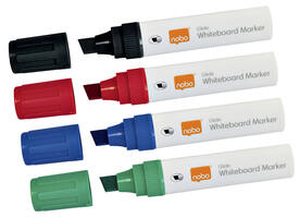 Whiteboardmarker Nobo Glide schuin assorti 10mm 4stuks