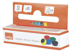 Magneet Nobo 13mm assorti 10 stuks
