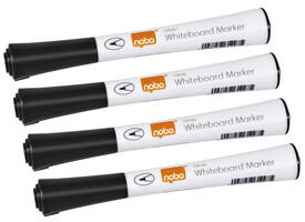 Whiteboardmarker Nobo Glide fijn zwart 1mm 4stuks