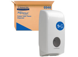 Toiletpapierdispenser Kimberly Clark Aquarius gevouwen wit 6946