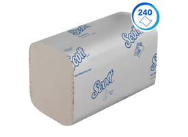Handdoek Scott Essential i-vouw 1-laags 200x318mm 15x240 vel wit 6669