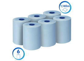 Handdoekrol Scott Essential Slimroll 1-laags 190m blauw 6696