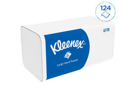 Handdoek Kleenex Ultra i-vouw 2-laags 215x318mm 15x124 vel wit 6778
