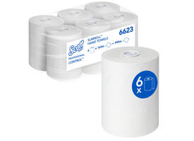 Handdoekrol Scott Control Slimroll 1-laags 165m wit 6623