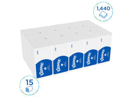 Handdoek Kleenex Ultra i-vouw 3-laags 215x318mm 15x96 vel wit 6710