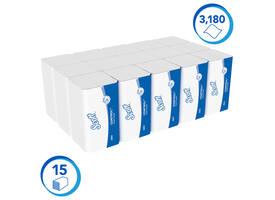 Handdoek Scott Control i-vouw 1-laags 215x315mm 15x212 vel wit 6663