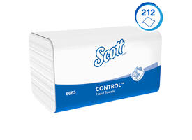Handdoek Scott Control i-vouw 1-laags 215x315mm 15x212 vel wit 6663