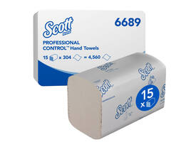 Handdoek Scott Control i-vouw 1-laags 200x210mm 15x304 vel wit 6689
