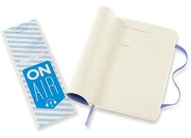 Notitieboek Moleskine pocket 90x140mm blanco soft cover hydrangea blue
