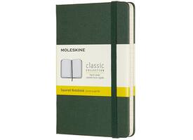 Notitieboek Moleskine pocket 90x140mm ruit 5x5mm hard cover myrtle green