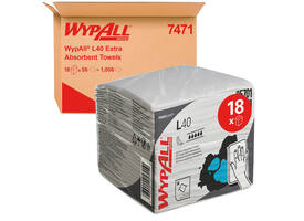 Reinigingsdoek WypAll L40 PowerClean 1-laags 18x56 vel wit 7471