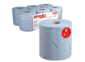 Poetspapier WypAll L10 GeneralClean 1-laags 630 vel blauw 7494