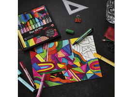 Viltstift STABILO Pen 68 /12 Max Arty assorti etui à 12 stuks