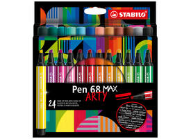 Viltstift STABILO Pen 68 Max Arty assorti etui à 24 stuks