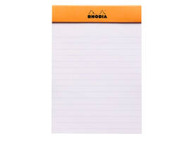 Schrijfblok Rhodia A6 lijn 80 vel 80gr oranje