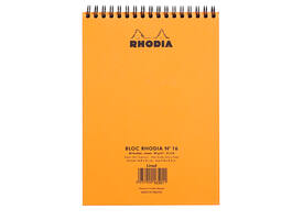 Spiraalblok Rhodia A5 lijn 160 pagina's 80gr oranje