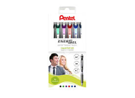 Gelschrijver Pentel BL77 Energel medium assorti 6 stuks