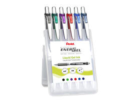 Gelschrijver Pentel BL77 Energel medium assorti 6 stuks