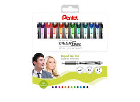 Gelschrijver Pentel BL77 Energel medium assorti 12 stuks