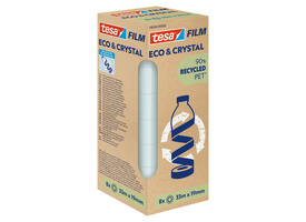 Plakband Tesa eco&crystal 59044 19mmx33m transparant 8 rollen