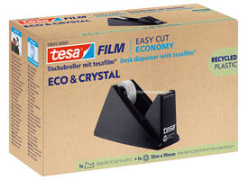 Plakbandhouder Tesa eco&crystal 59045 zwart met 1 rol tape 19mmx10m