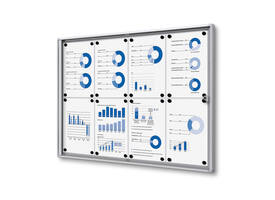 Vitrinebord Quantore voor binnen 8x A4 zilver