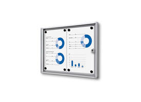 Vitrinebord Quantore voor binnen 2x A4 zilver