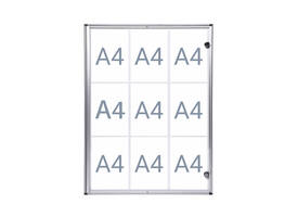 Binnenvitrine wand MAULextraslim whiteboard 9xA4 met slot